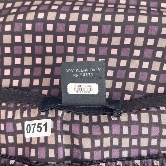 Y2K Vintage The Limited Silk Checkered A-Line Knee Length‎ Skirt Purple Women M - Picture 7 of 10